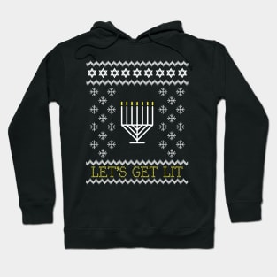 Let’s Get Lit Funny Hanukkah Ugly T Shirt for Men & Women Hoodie